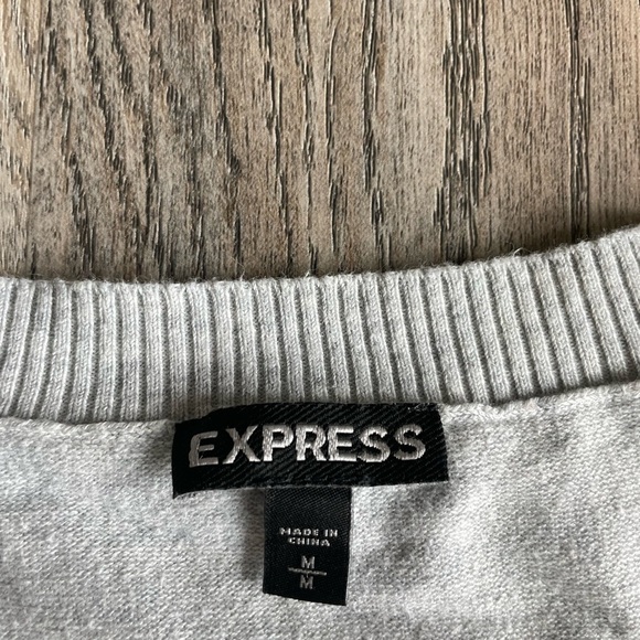 Express Grey sweater with white sequin front, size medium - Picture 5 of 7